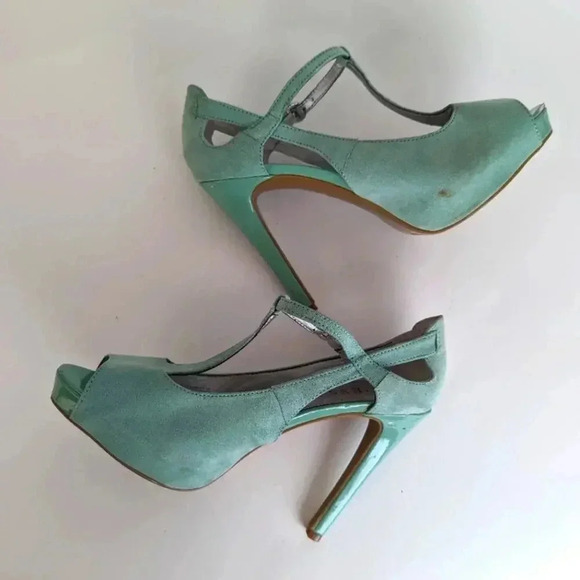 Guess Mary Jane Tiffany Blue Platform Heels - 7.5 - Picture 10 of 11